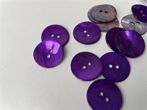Farvet perlemor knap - intens lilla, 20 mm
